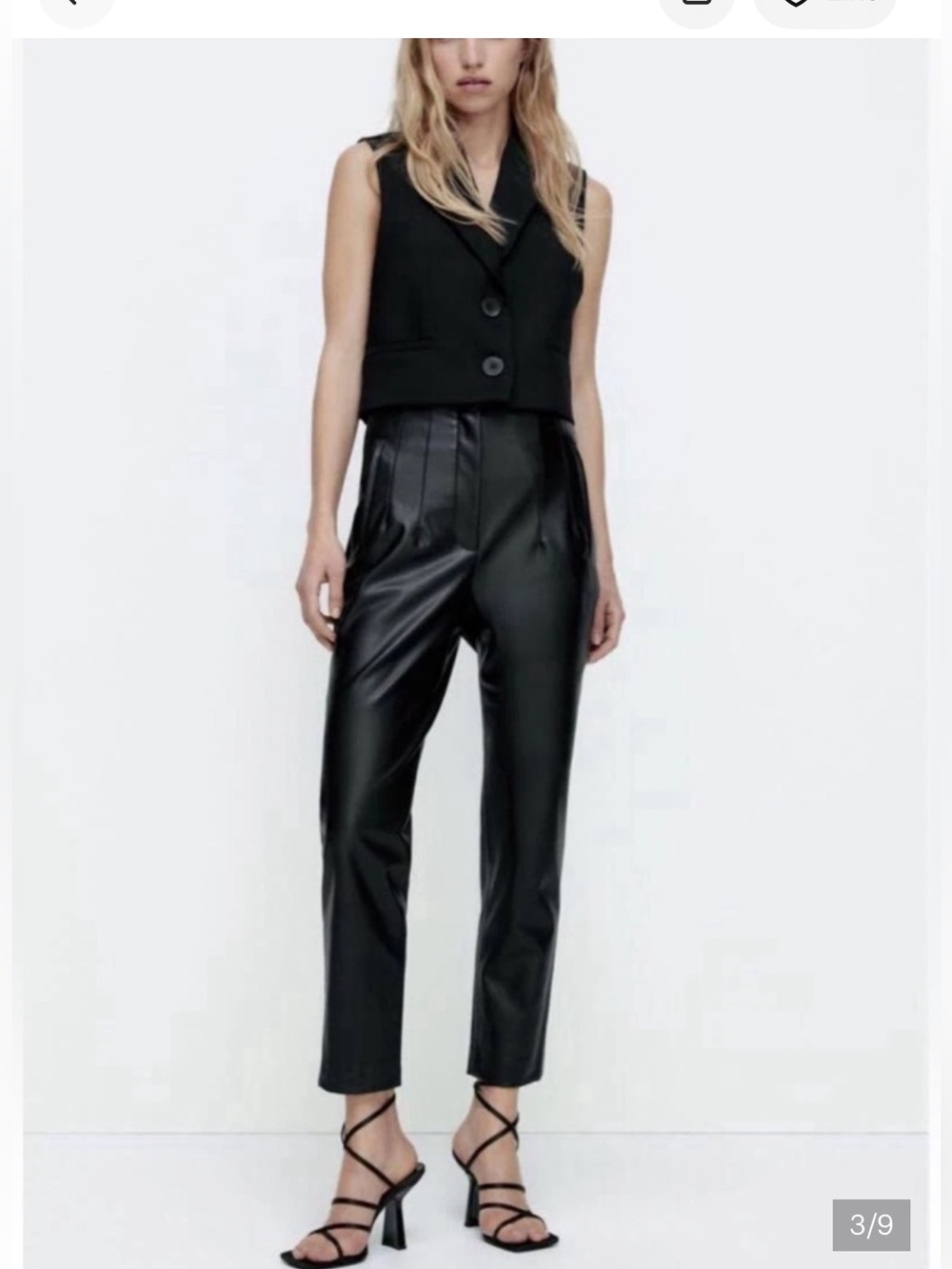 Zara Faux Leather Straight Leg Pants
